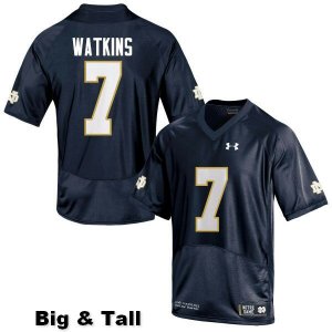 Notre Dame Fighting Irish Men's Nick Watkins #7 Navy Blue Under Armour Authentic Stitched Big & Tall College NCAA Football Jersey YEB0399TW